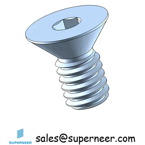 8-32 x 5/16 " Flat Head 82° Socket Cap Machine Screw Steel Blue Zinc Plated ASME B18.3