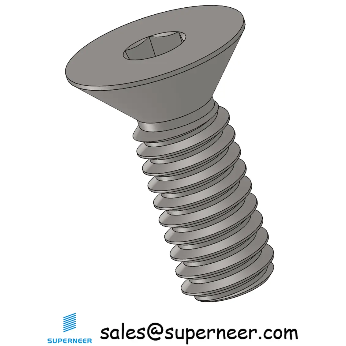 8-32 x 7/16" Flat Head 82° Socket Cap Machine Screw SUS304 Stainless Steel Inox ASME B18.3