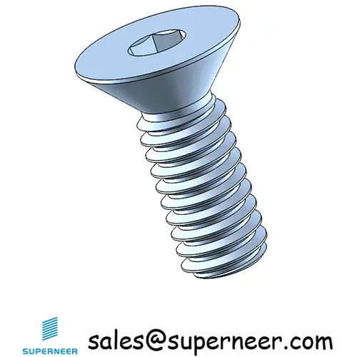 8-32 x 7/16" Flat Head 82° Socket Cap Machine Screw Steel Blue Zinc Plated ASME B18.3