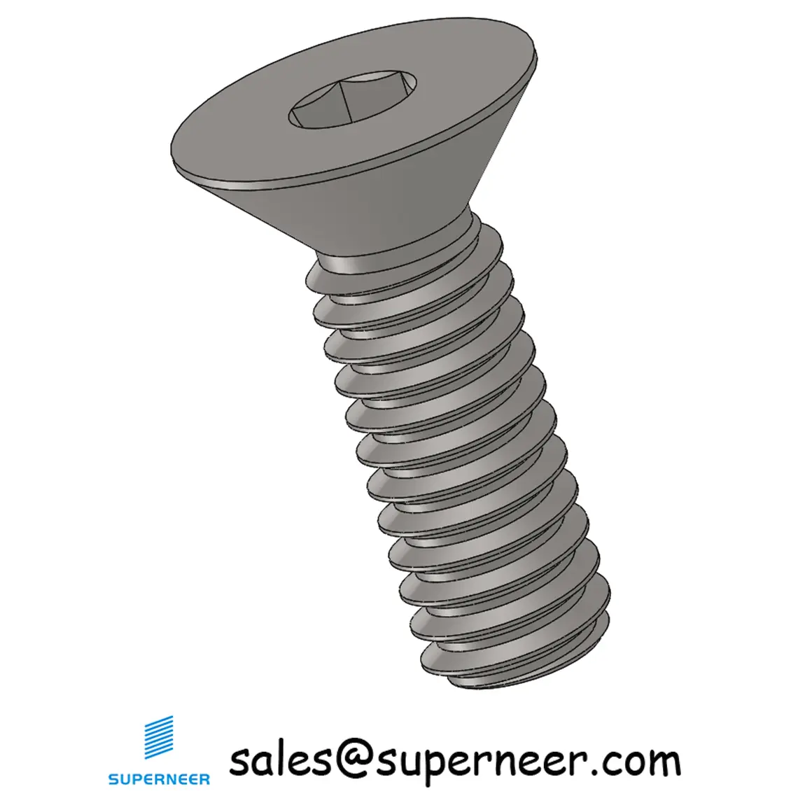 8-32 x 1/2" Flat Head 82° Socket Cap Machine Screw SUS304 Stainless Steel Inox ASME B18.3