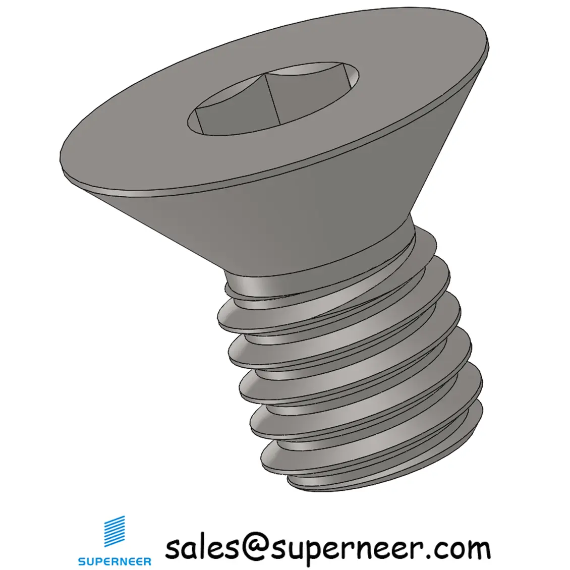 10-32 x 5/16 " Flat Head 82° Socket Cap Machine Screw SUS304 Stainless Steel Inox ASME B18.3