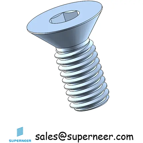 10-32 x 7/16" Flat Head 82° Socket Cap Machine Screw Steel Blue Zinc Plated ASME B18.3