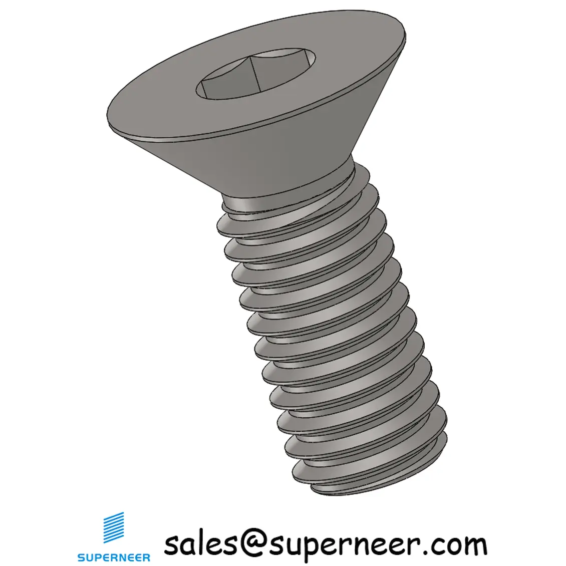 10-32 x 1/2" Flat Head 82° Socket Cap Machine Screw SUS304 Stainless Steel Inox ASME B18.3