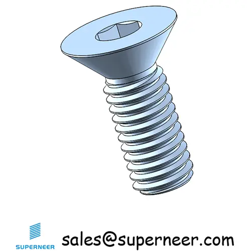 10-32 x 1/2"Flat Head 82° Socket Cap Machine Screw Steel Blue Zinc Plated ASME B18.3