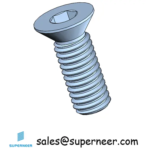 M3 x 8 mm Flat Head 82° Socket Cap Machine Screw Steel Blue Zinc Plated