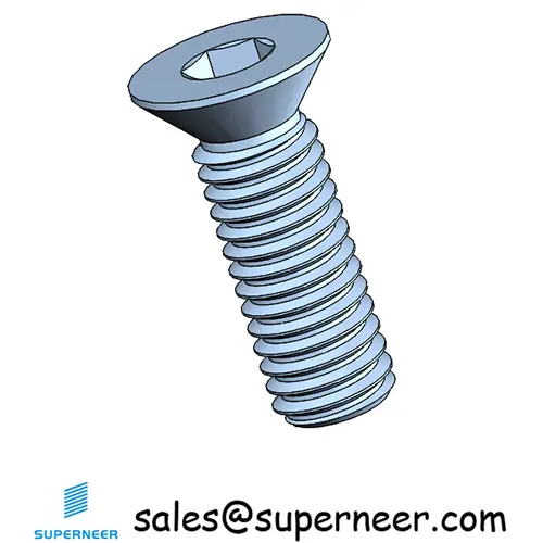 M3 x 9 mm Flat Head 82° Socket Cap Machine Screw Steel Blue Zinc Plated