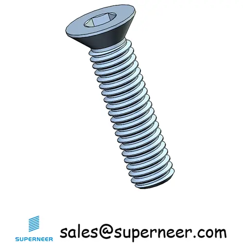 M3 x 12 mm Flat Head 82° Socket Cap Machine Screw Steel Blue Zinc Plated