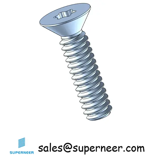 4-40 x 7/16" Flat Head 82° Torx Machine Screw Steel Blue Zinc Plated