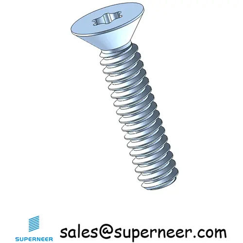 4-40 x 1/2" Flat Head 82° Torx Machine Screw Steel Blue Zinc Plated