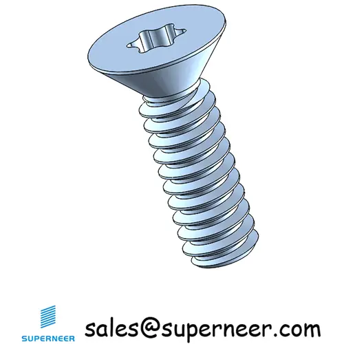 6-32 x 7/16" Flat Head 82° Torx Machine Screw Steel Blue Zinc Plated