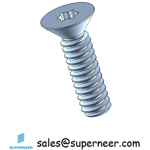 6-32 x 1/2" Flat Head 82° Torx Machine Screw Steel Blue Zinc Plated