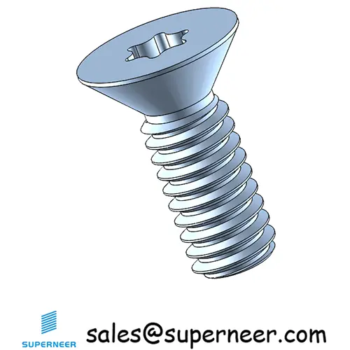 8-32 x 7/16" Flat Head 82° Torx Machine Screw Steel Blue Zinc Plated