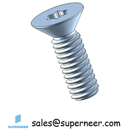 8-32 x 1/2" Flat Head 82° Torx Machine Screw Steel Blue Zinc Plated