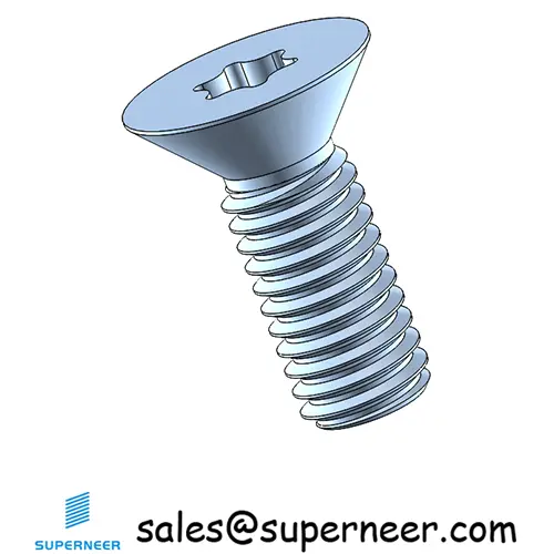 10-32 x 1/2" Flat Head 82° Torx Machine Screw Steel Blue Zinc Plated