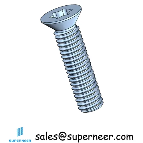 M3 x 12 mm Flat Head 82° Torx Machine Screw Steel Blue Zinc Plated