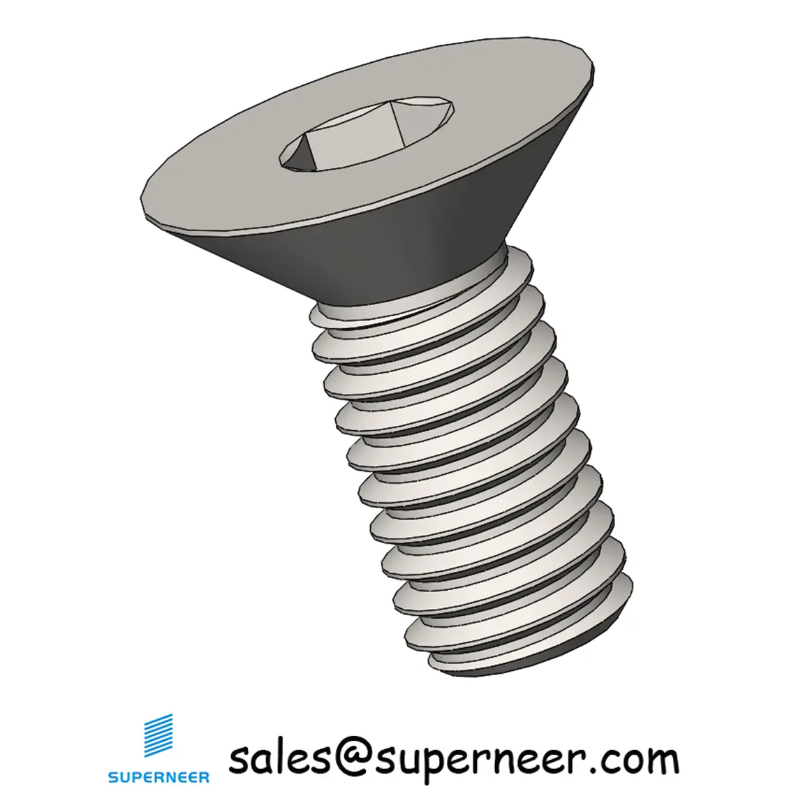 M3 x 7 mm Flat Head 90° Hexagon Socket Machine Screw SUS304 Stainless Steel Inox DIN 7991