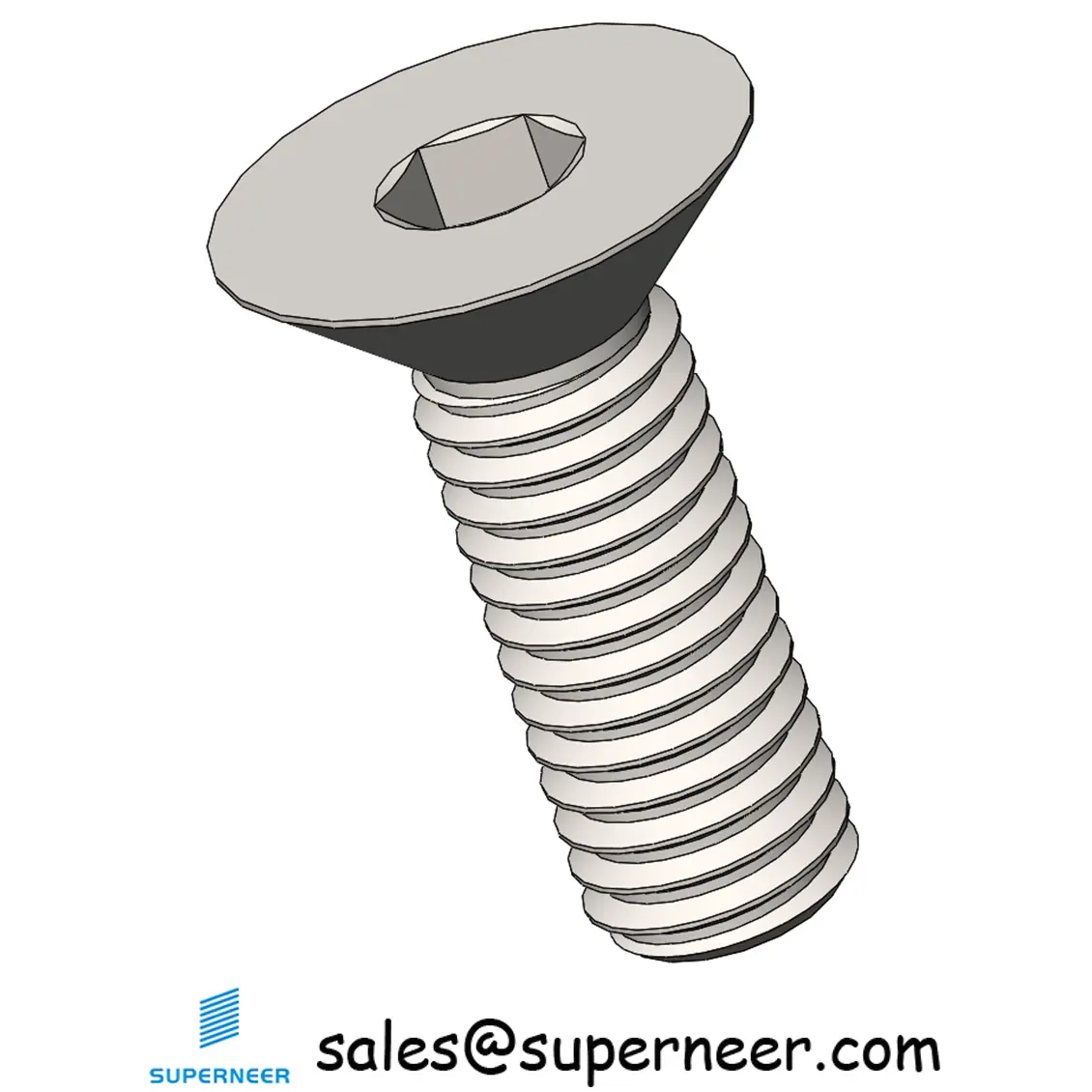 M3 x 9 mm Flat Head 90° Hexagon Socket Machine Screw SUS304 Stainless Steel Inox DIN 7991