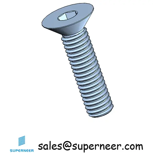 M3 x 12 mm Flat Head 90° Hexagon Socket Machine Screw Steel Blue Zinc Plated DIN 7991