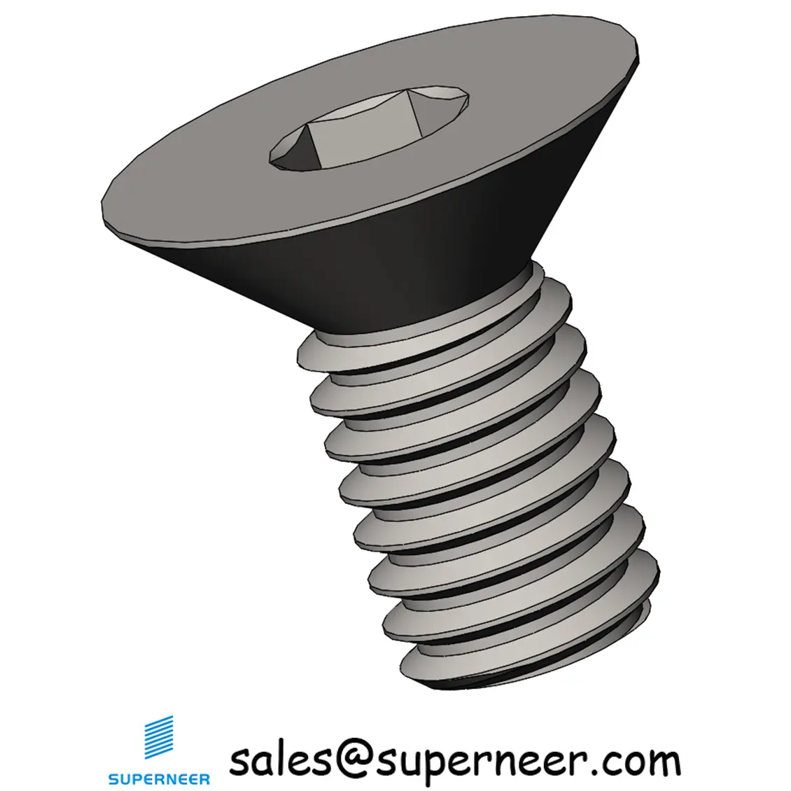 M4 x 8 mm Flat Head 90° Hexagon Socket Machine Screw SUS304 Stainless Steel Inox DIN 7991