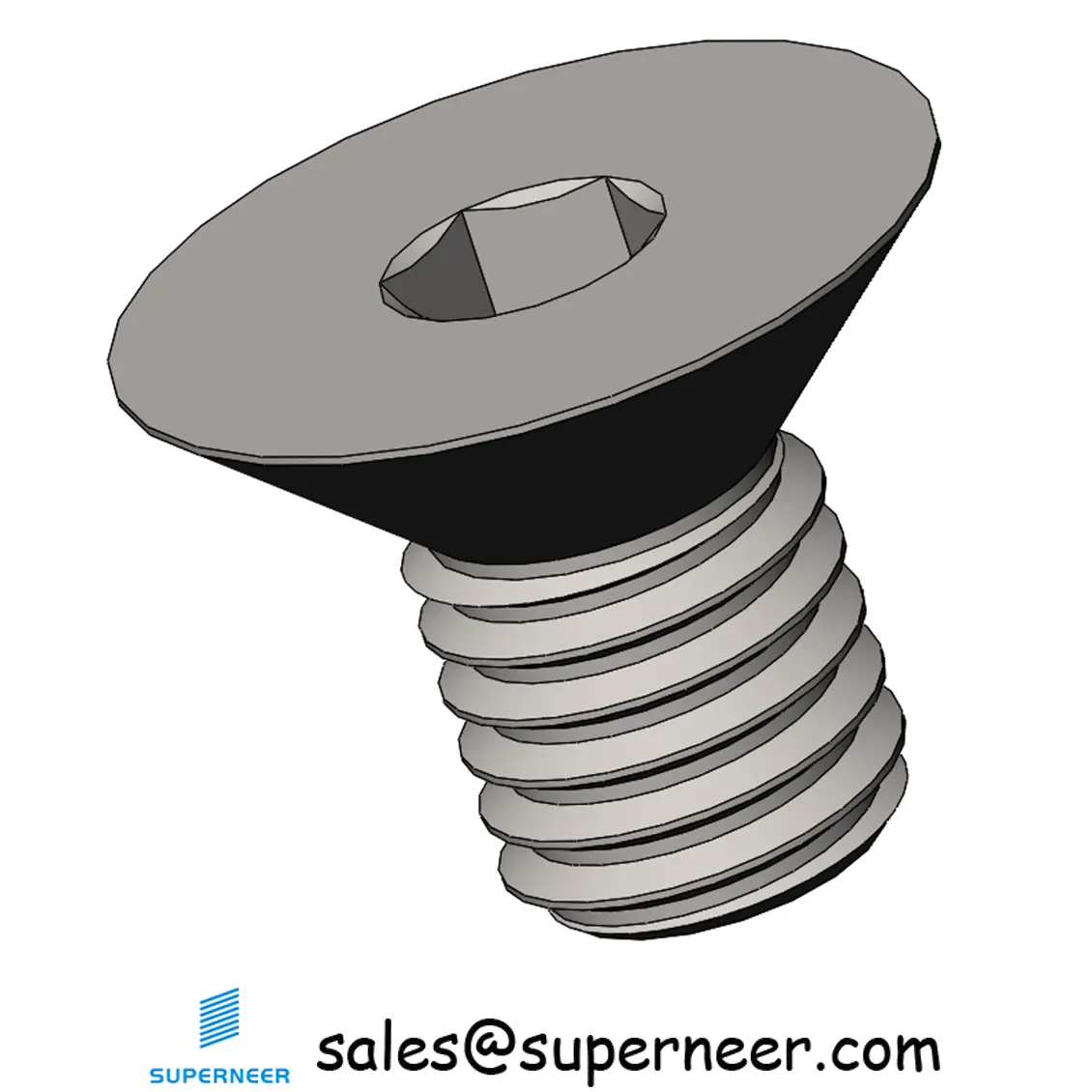 M5 x 8 mm Flat Head 90° Hexagon Socket Machine Screw SUS304 Stainless Steel Inox DIN 7991