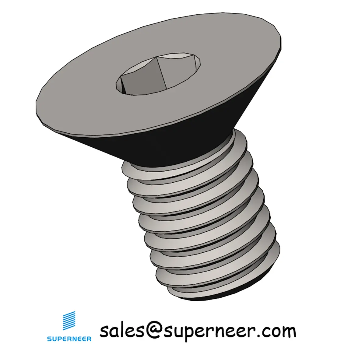 M5 x 9 mm Flat Head 90° Hexagon Socket Machine Screw SUS304 Stainless Steel Inox DIN 7991