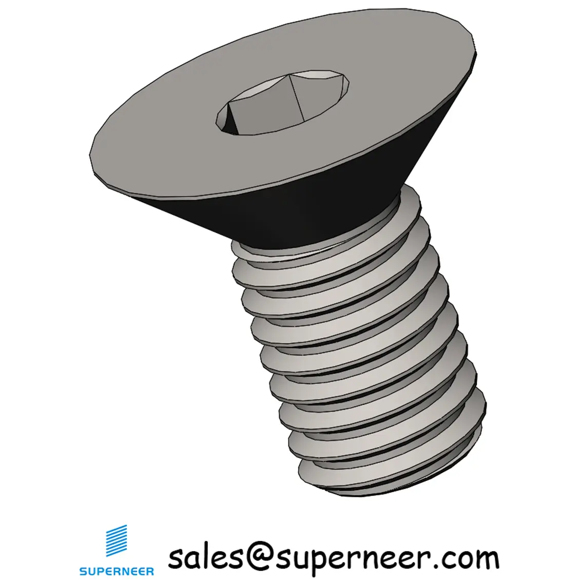 M5 x 10 mm Flat Head 90° Hexagon Socket Machine Screw SUS304 Stainless Steel Inox DIN 7991