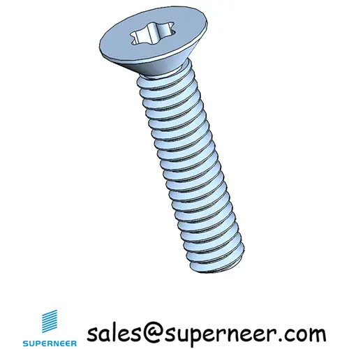 M2 x 9 mm Flat Head 90° Torx Machine Screw Steel Blue Zinc Plated ISO14581