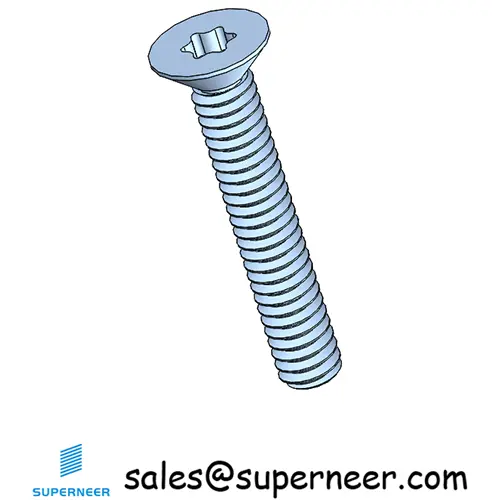 M2 x 12 mm Flat Head 90° Torx Machine Screw Steel Blue Zinc Plated ISO14581