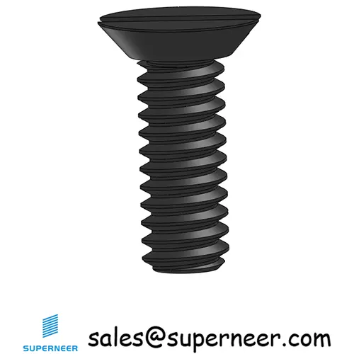 2-56 x 1/4" Flat Head Undercut Slotted Machine Screw Steel Black