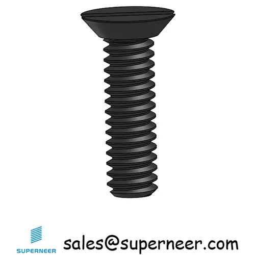 2-56 x 5/16" Flat Head Undercut Slotted Machine Screw Steel Black