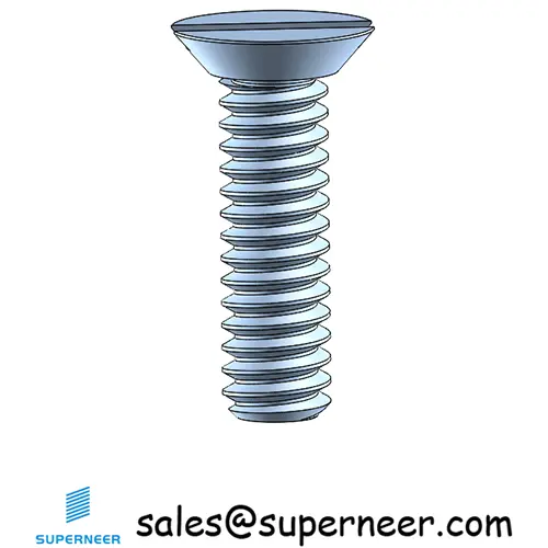 2-56 x 5/16" Flat Head Undercut Slotted Machine Screw Steel Blue Zinc Plated