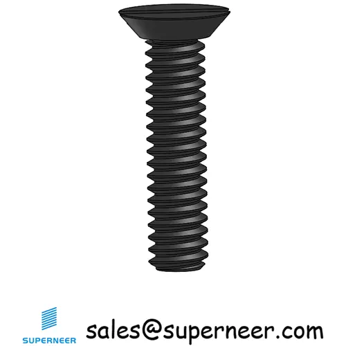 2-56 x 3/8" Flat Head Undercut Slotted Machine Screw Steel Black