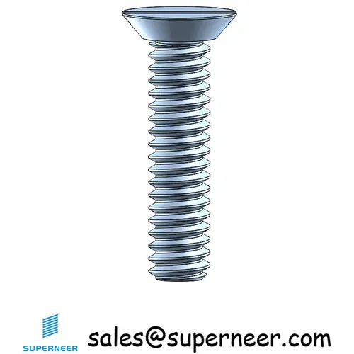 2-56 x 3/8" Flat Head Undercut Slotted Machine Screw Steel Blue Zinc Plated