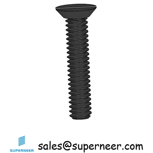 2-56 x 7/16" Flat Head Undercut Slotted Machine Screw Steel Black