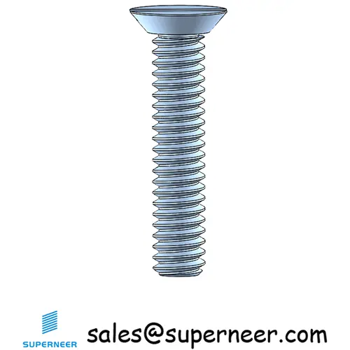 2-56 x 7/16" Flat Head Undercut Slotted Machine Screw Steel Blue Zinc Plated