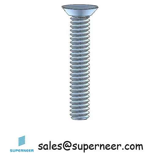 2-56 x 1/2" Flat Head Undercut Slotted Machine Screw Steel Blue Zinc Plated