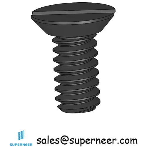 4-40 x 1/4" Flat Head Undercut Slotted Machine Screw Steel Black