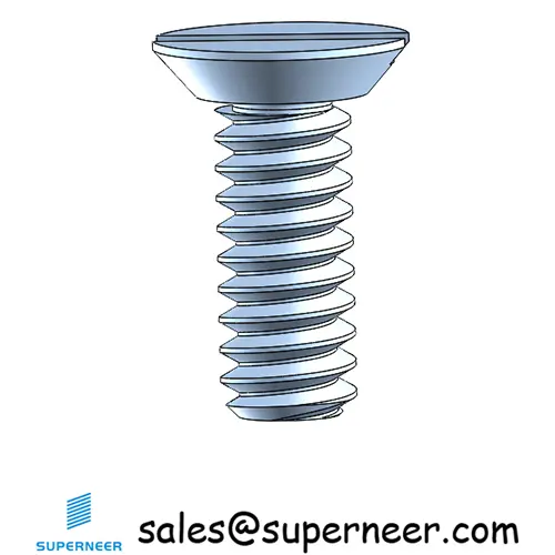 4-40 x 5/16" Flat Head Undercut Slotted Machine Screw Steel Blue Zinc Plated