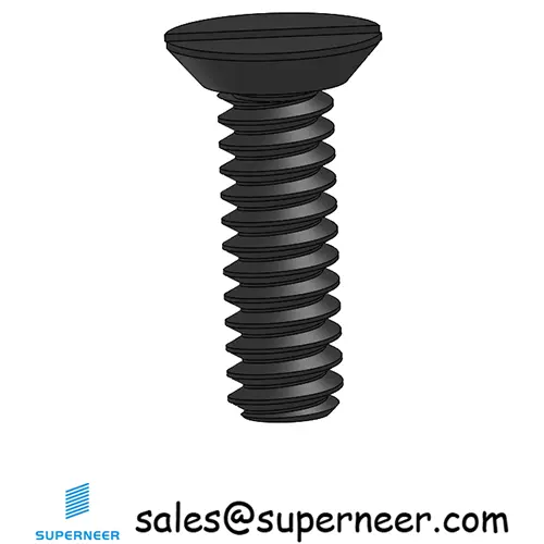 4-40 x 3/8" Flat Head Undercut Slotted Machine Screw Steel Black