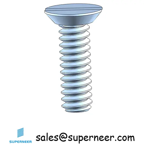 4-40 x 3/8" Flat Head Undercut Slotted Machine Screw Steel Blue Zinc Plated