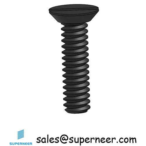 4-40 x 7/16" Flat Head Undercut Slotted Machine Screw Steel Black