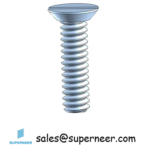 4-40 x 7/16" Flat Head Undercut Slotted Machine Screw Steel Blue Zinc Plated