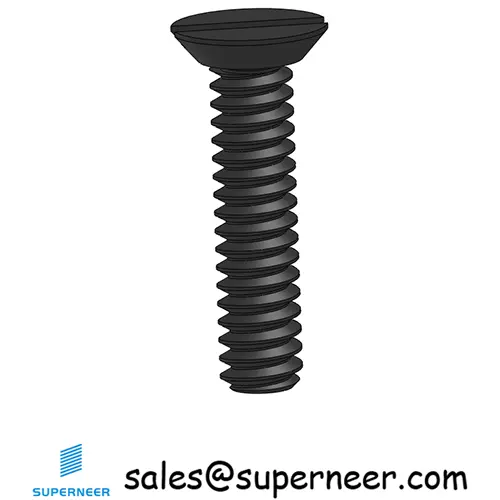 4-40 x 1/2" Flat Head Undercut Slotted Machine Screw Steel Black