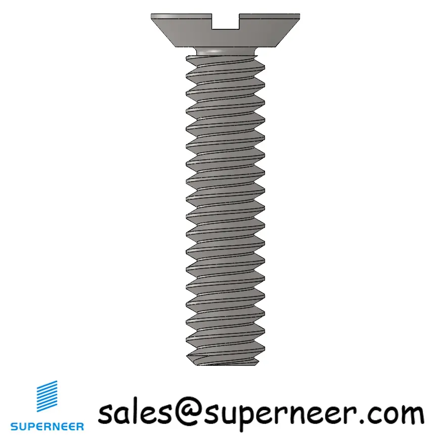 4-40 x 1/2" Flat Head Undercut Slotted Machine Screw SUS304 Stainless Steel Inox