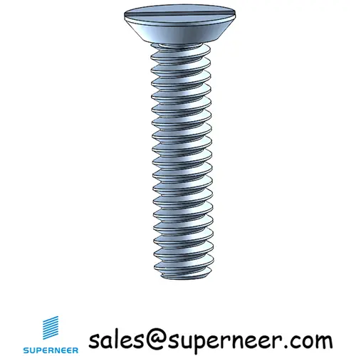 4-40 x 1/2" Flat Head Undercut Slotted Machine Screw Steel Blue Zinc Plated