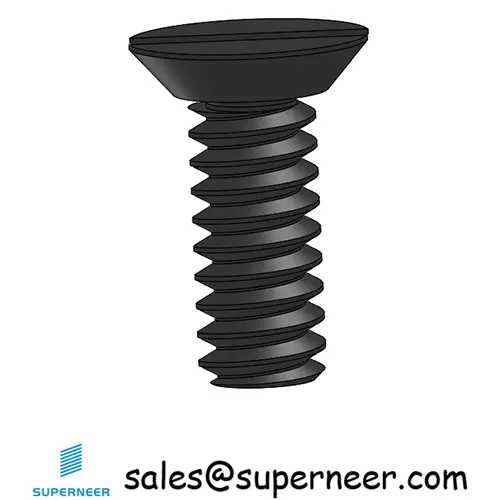 6-32 x 3/8" Flat Head Undercut Slotted Machine Screw Steel Black