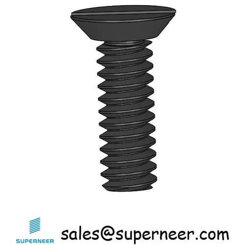 6-32 x 7/16" Flat Head Undercut Slotted Machine Screw Steel Black