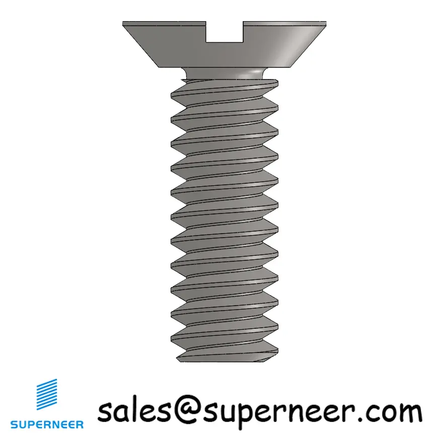 6-32 x 7/16" Flat Head Undercut Slotted Machine Screw SUS304 Stainless Steel Inox