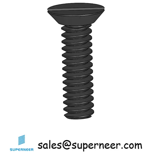 6-32 x 1/2" Flat Head Undercut Slotted Machine Screw Steel Black