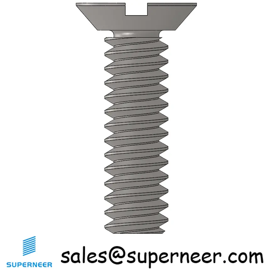 6-32 x 1/2" Flat Head Undercut Slotted Machine Screw SUS304 Stainless Steel Inox